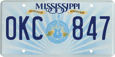 MS license plate OKC847