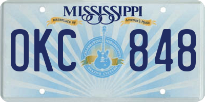 MS license plate OKC848
