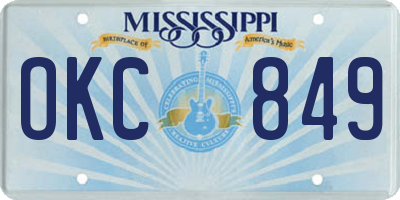 MS license plate OKC849