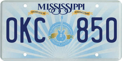 MS license plate OKC850