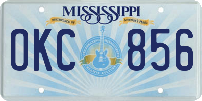 MS license plate OKC856