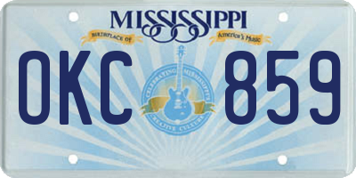 MS license plate OKC859