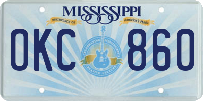 MS license plate OKC860