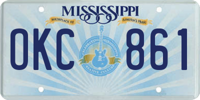 MS license plate OKC861