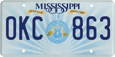 MS license plate OKC863