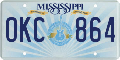 MS license plate OKC864