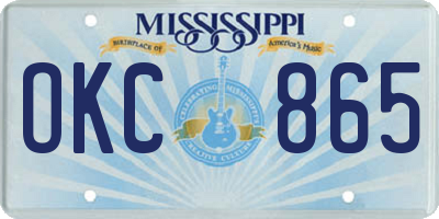 MS license plate OKC865