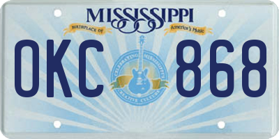MS license plate OKC868