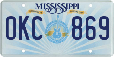 MS license plate OKC869
