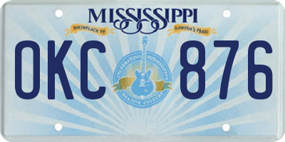 MS license plate OKC876