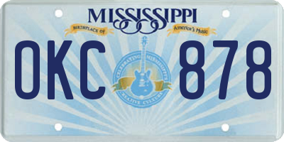 MS license plate OKC878