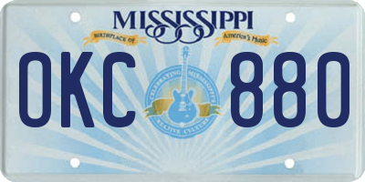MS license plate OKC880