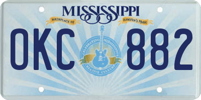 MS license plate OKC882