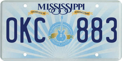 MS license plate OKC883