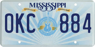 MS license plate OKC884