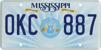 MS license plate OKC887