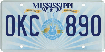 MS license plate OKC890