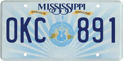 MS license plate OKC891