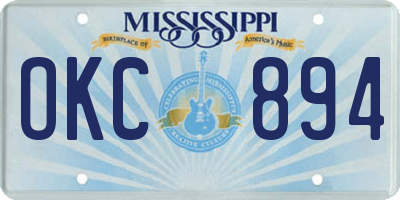 MS license plate OKC894
