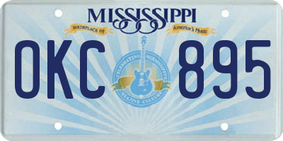MS license plate OKC895