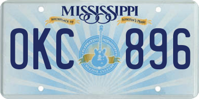 MS license plate OKC896