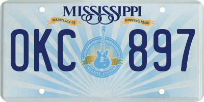 MS license plate OKC897