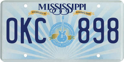 MS license plate OKC898