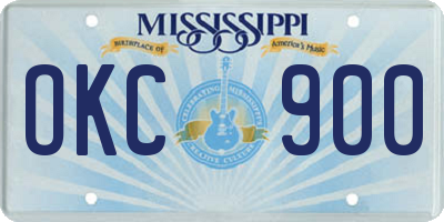 MS license plate OKC900