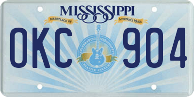 MS license plate OKC904