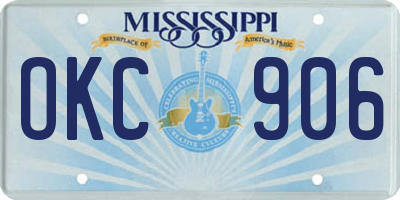 MS license plate OKC906