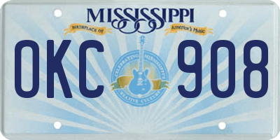 MS license plate OKC908