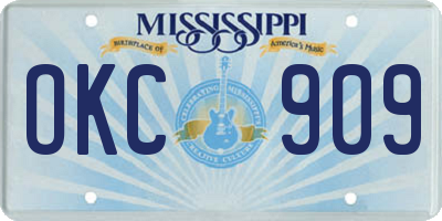MS license plate OKC909