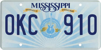 MS license plate OKC910