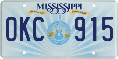 MS license plate OKC915