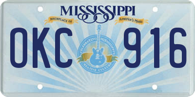 MS license plate OKC916