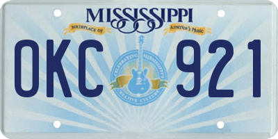 MS license plate OKC921