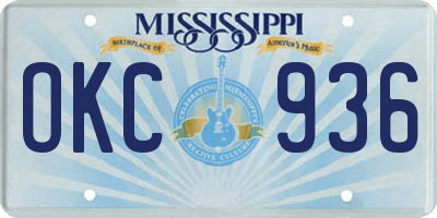MS license plate OKC936
