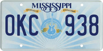 MS license plate OKC938