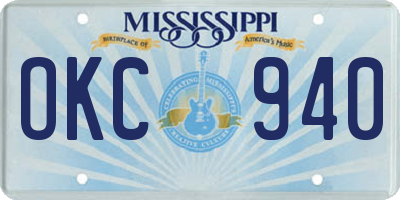MS license plate OKC940
