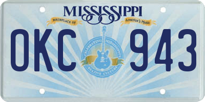 MS license plate OKC943
