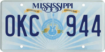 MS license plate OKC944