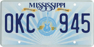 MS license plate OKC945