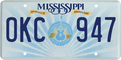 MS license plate OKC947