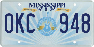 MS license plate OKC948