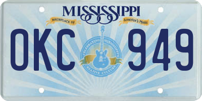 MS license plate OKC949