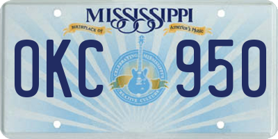 MS license plate OKC950
