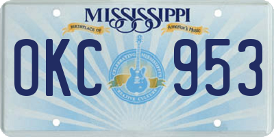 MS license plate OKC953