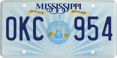 MS license plate OKC954