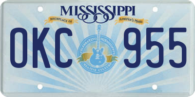 MS license plate OKC955