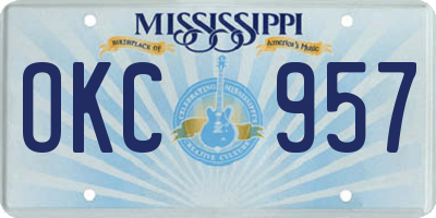 MS license plate OKC957